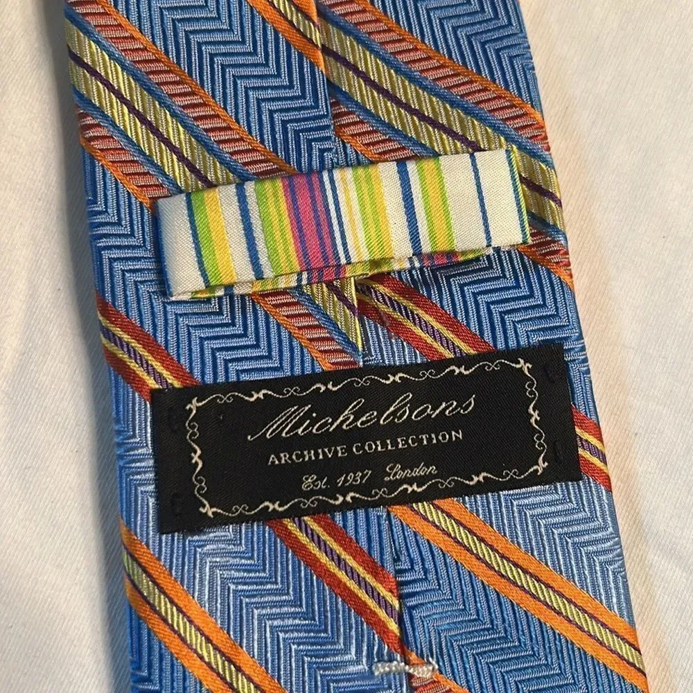 Michelsons Stripe Classic Silk Men’s Tie.EUC